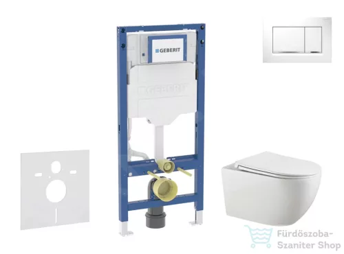 Geberit Duofix falra szerelhető WC szett, Kielle Gaia WC és soft close ülőkével, Geberit Sigma 30 fényes fehér/króm nyomólappal SANI11CA3123B