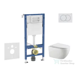   Geberit Duofix falra szerelhető WC szett, Kielle Gaia WC és soft close ülőke, Geberit Delta 01 alpesi fehér nyomólappal SANI11CA3124B