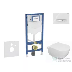   Geberit Duofix falra szerelhető WC szett, Kielle Oudee WC és softclose ülőkével, Geberit Sigma 50 alpesi fehér/króm nyomólappal SANI11CA3126B