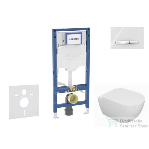 Geberit Duofix falra szerelhető WC szett, Kielle Oudee WC és softclose ülőkével, Geberit Sigma 50 alpesi fehér/króm nyomólappal SANI11CA3126B