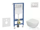 Geberit Duofix falra szerelhető WC szett, Kielle Oudee WC és softclose ülőkével, Geberit Delta Zero fehér nyomólappal SANI11CA3128B