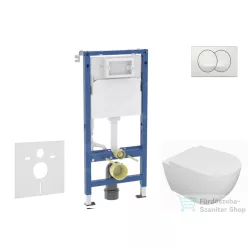   Geberit Duofix falra szerelhető WC szett, Kielle Oudee WC és softclose ülőkével, Geberit Delta Zero fehér nyomólappal SANI11CA3128B