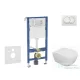 Geberit Duofix falra szerelhető WC szett, Kielle Oudee WC és softclose ülőkével, Geberit Delta Zero fehér nyomólappal SANI11CA3128B