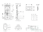 Geberit Duofix falra szerelhető WC szett, Kielle Oudee WC és softclose ülőkével, Geberit Delta Zero fehér nyomólappal SANI11CA3128B