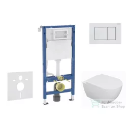  Geberit Duofix falra szerelhető WC szett, Kielle Oudee WC és soft close ülőkével, Geberit Delta 30 alpesi fehér nyomólappal SANI11CA3132B