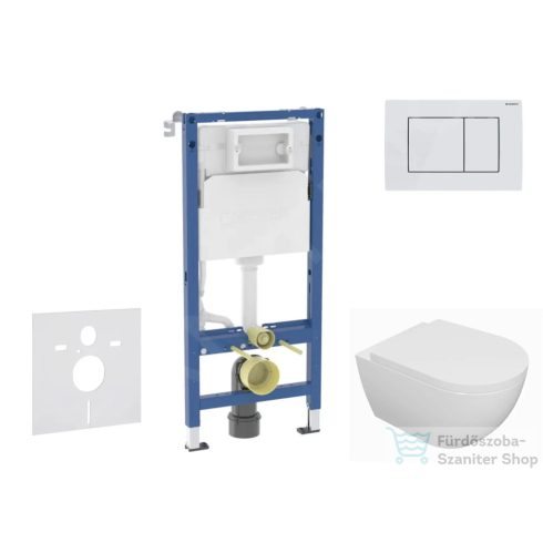 Geberit Duofix falra szerelhető WC szett, Kielle Oudee WC és soft close ülőkével, Geberit Delta 30 alpesi fehér nyomólappal SANI11CA3132B