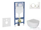 Geberit Duofix falra szerelhető WC szett, Kielle Oudee WC és soft close ülőkével, Geberit Sigma 20 fehér/arany színű nyomólappal SANI11CA3133B
