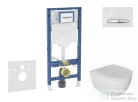 Geberit Duofix falra szerelhető WC szett, Kielle Oudee WC és soft close ülőkével, Geberit Sigma 50 alpesi fehér/króm nyomólappal SANI11CA3134B