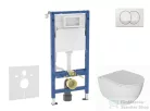 Geberit Duofix falra szerelhető WC szett, Kielle Oudee WC és softclose ülőkével, Geberit Delta Zero fehér nyomólappal SANI11CA3136B