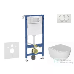   Geberit Duofix falra szerelhető WC szett, Kielle Oudee WC és softclose ülőkével, Geberit Delta Zero fehér nyomólappal SANI11CA3136B