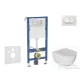 Geberit Duofix falra szerelhető WC szett, Kielle Oudee WC és softclose ülőkével, Geberit Delta Zero fehér nyomólappal SANI11CA3136B