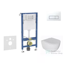   Geberit Duofix falra szerelhető WC szett, Kielle Oudee WC és softclose ülőkével, Geberit Delta 50 alpesi fehér nyomólappal SANI11CA3137B