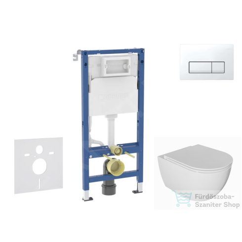 Geberit Duofix falra szerelhető WC szett, Kielle Oudee WC és softclose ülőkével, Geberit Delta 50 alpesi fehér nyomólappal SANI11CA3137B