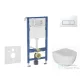 Geberit Duofix falra szerelhető WC szett, Kielle Oudee WC és softclose ülőkével, Geberit Delta 50 alpesi fehér nyomólappal SANI11CA3137B