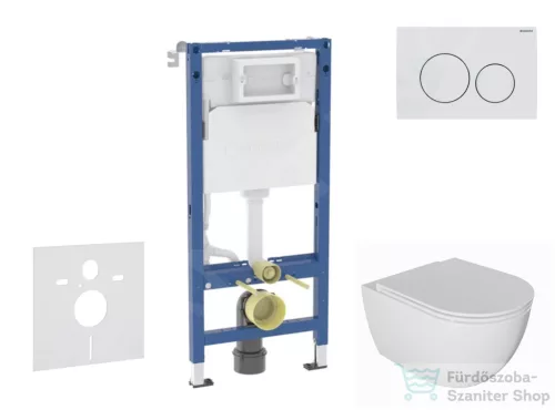 Geberit Duofix falra szerelhető WC szett, Kielle Oudee WC és softclose ülőkével, Geberit Delta 20 fehér nyomólappal SANI11CA3138B