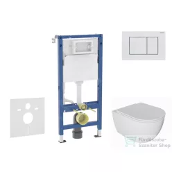   Geberit Duofix falra szerelhető WC szett, Kielle Oudee WC és softclose ülőkével, Geberit Delta 30 alpesi fehér nyomólappal SANI11CA3139B