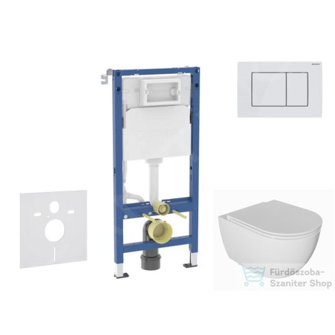 Geberit Duofix falra szerelhető WC szett, Kielle Oudee WC és softclose ülőkével, Geberit Delta 30 alpesi fehér nyomólappal SANI11CA3139B