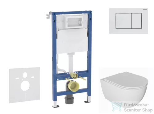 Geberit Duofix falra szerelhető WC szett, Kielle Oudee WC és softclose ülőkével, Geberit Delta 30 alpesi fehér nyomólappal SANI11CA3139B
