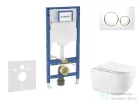 Geberit Duofix falra szerelhető WC szett, Kielle Gaia WC és soft close ülőkével, Geberit Sigma 20 fehér/aranyozott színű nyomólappal SANI11CA3140B