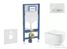 Geberit Duofix falra szerelhető WC szett, Kielle Gaia WC és soft close ülőkével, Geberit Sigma 50 alpesi fehér/króm nyomólappal SANI11CA3141B