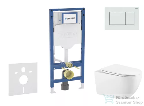 Geberit Duofix falra szerelhető WC szett, Kielle Gaia WC soft close ülőkével, Geberit Sigma 30 fényes/matt fehér nyomólappal SANI11CA3142B