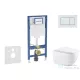 Geberit Duofix falra szerelhető WC szett, Kielle Gaia WC soft close ülőkével, Geberit Sigma 30 fényes/matt fehér nyomólappal SANI11CA3142B