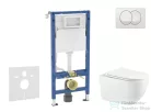 Geberit Duofix falra szerelhető WC szett, Kielle Gaia WC és softclose ülőkével, Geberit Delta Zero fehér nyomólappal SANI11CA3143