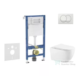 Geberit Duofix falra szerelhető WC szett, Kielle Gaia WC és softclose ülőkével, Geberit Delta Zero fehér nyomólappal SANI11CA3143