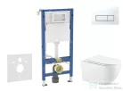 Geberit Duofix falra szerelhető WC szett, Kielle Gaia WC és soft close ülőke, Geberit Delta 50 alpesi fehér nyomólappal SANI11CA3144B