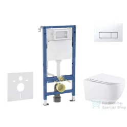   Geberit Duofix falra szerelhető WC szett, Kielle Gaia WC és soft close ülőke, Geberit Delta 50 alpesi fehér nyomólappal SANI11CA3144B