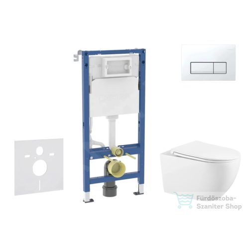 Geberit Duofix falra szerelhető WC szett, Kielle Gaia WC és soft close ülőke, Geberit Delta 50 alpesi fehér nyomólappal SANI11CA3144B