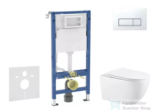 Geberit Duofix falra szerelhető WC szett, Kielle Gaia WC és soft close ülőke, Geberit Delta 50 alpesi fehér nyomólappal SANI11CA3144B