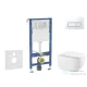 Geberit Duofix falra szerelhető WC szett, Kielle Gaia WC és soft close ülőke, Geberit Delta 50 alpesi fehér nyomólappal SANI11CA3144B