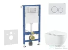 Geberit Duofix falra szerelhető WC szett, Kielle Gaia WC és soft close ülőke, Geberit Delta 20 alpesi fehér nyomólappal SANI11CA3145B