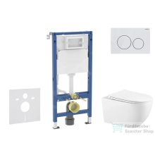   Geberit Duofix falra szerelhető WC szett, Kielle Gaia WC és soft close ülőke, Geberit Delta 20 alpesi fehér nyomólappal SANI11CA3145B