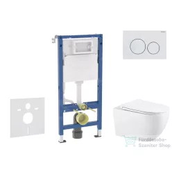   Geberit Duofix falra szerelhető WC szett, Kielle Gaia WC és soft close ülőke, Geberit Delta 20 alpesi fehér nyomólappal SANI11CA3145B