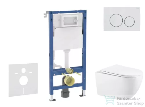 Geberit Duofix falra szerelhető WC szett, Kielle Gaia WC és soft close ülőke, Geberit Delta 20 alpesi fehér nyomólappal SANI11CA3145B