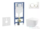 Geberit Duofix falra szerelhető WC szett, Kielle Gaia kompakt WC soft close ülőkével, Geberit Sigma 20 fehér/aranyozott színű nyomólappal SANI11CA3147B