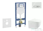 Geberit Duofix falra szerelhető WC szett, Kielle Gaia kompakt WC soft close ülőkével, Geberit Sigma 50 alpesi fehér/króm nyomólappal SANI11CA3148B