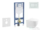 Geberit Duofix falra szerelhető WC szett, Kielle Gaia kompakt WC soft close ülőkével, Geberit Sigma 30 fényes/matt fehér nyomólappal SANI11CA3149B