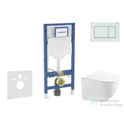   Geberit Duofix falra szerelhető WC szett, Kielle Gaia kompakt WC soft close ülőkével, Geberit Sigma 30 fényes/matt fehér nyomólappal SANI11CA3149B