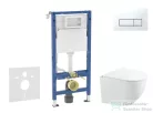 Geberit Duofix falra szerelhető WC szett, Kielle Gaia kompakt WC és soft close ülőkével, Geberit Delta 50 alpesi fehér nyomólappal SANI11CA3151B
