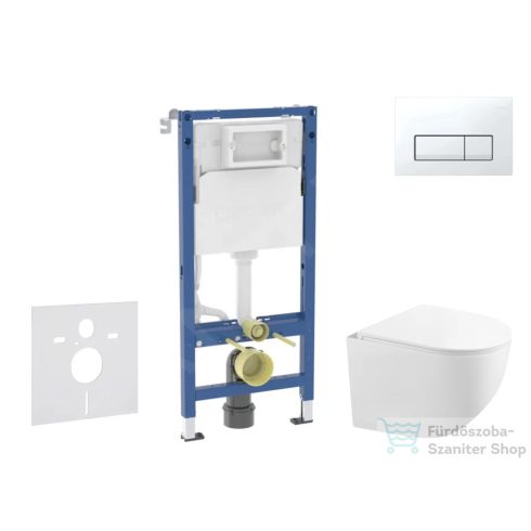 Geberit Duofix falra szerelhető WC szett, Kielle Gaia kompakt WC és soft close ülőkével, Geberit Delta 50 alpesi fehér nyomólappal SANI11CA3151B