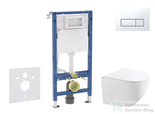 Geberit Duofix falra szerelhető WC szett, Kielle Gaia kompakt WC és soft close ülőkével, Geberit Delta 50 alpesi fehér nyomólappal SANI11CA3151B