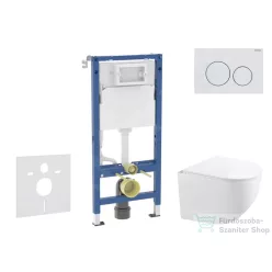   Geberit Duofix falra szerelhető WC szett, Kielle Gaia kompakt WC és soft close ülőkével, Geberit Delta 20 alpesi fehér nyomólappal SANI11CA3152B