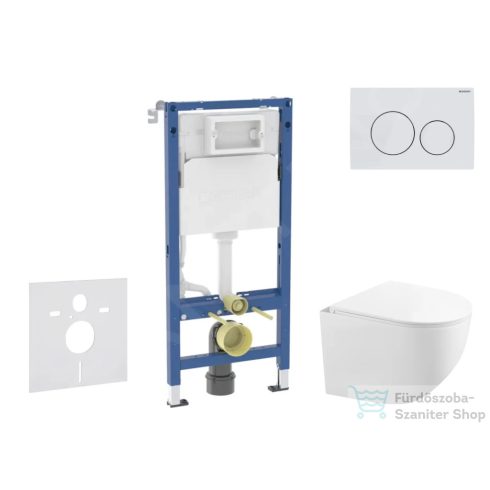 Geberit Duofix falra szerelhető WC szett, Kielle Gaia kompakt WC és soft close ülőkével, Geberit Delta 20 alpesi fehér nyomólappal SANI11CA3152B