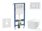 Geberit Duofix falra szerelhető WC szett, Kielle Gaia kompakt WC és soft close ülőkével, Geberit Delta 30 alpesi fehér nyomólappal SANI11CA3153B