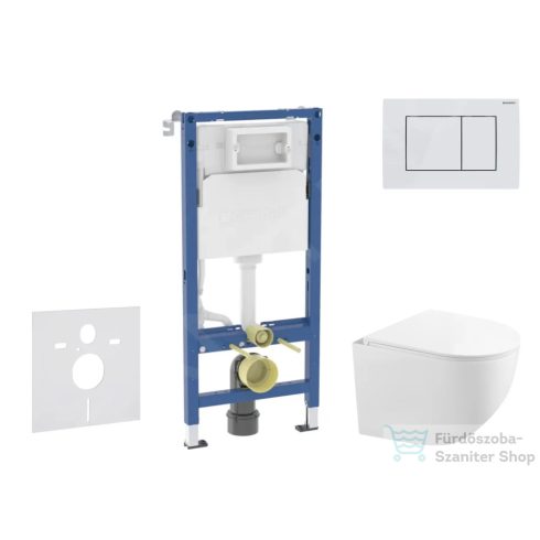 Geberit Duofix falra szerelhető WC szett, Kielle Gaia kompakt WC és soft close ülőkével, Geberit Delta 30 alpesi fehér nyomólappal SANI11CA3153B