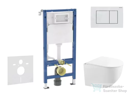 Geberit Duofix falra szerelhető WC szett, Kielle Gaia kompakt WC és soft close ülőkével, Geberit Delta 30 alpesi fehér nyomólappal SANI11CA3153B