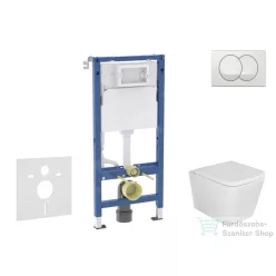 Geberit Duofix falra szerelhető WC szett, Kielle Arkas I WC és softclose ülőkével, Geberit Delta Zero fehér nyomólappal SANI11CA3158
